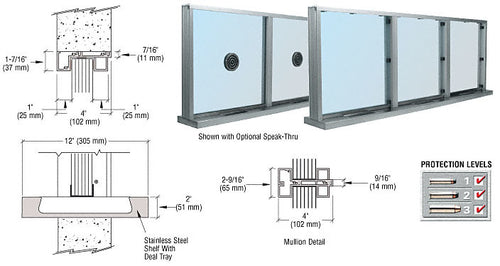 CRL Aluminum Multi-Lite Window Ticket Window