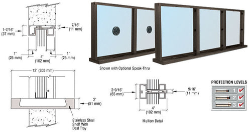 CRL Aluminum Multi-Lite Window Ticket Window