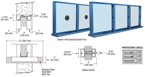 CRL Aluminum Multi-Lite Window Ticket Window