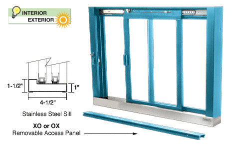 Self-Closing Deluxe Sliding Service Window - Sill, Half-Track or Full-Track Option (Custom Size)