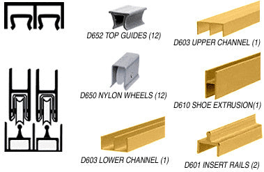 CRL Deluxe Track Assembly D603 Upper and D601 Rail with Wheels