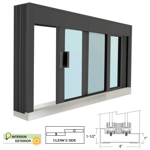 CRL Standard Size Manual DW Deluxe Service Window (Glazed or Unglazed) - Sill, Half-Track or Full-Track Option