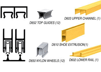 CRL Track Assembly D603 Upper and D602 Lower Track with Nylon Wheels