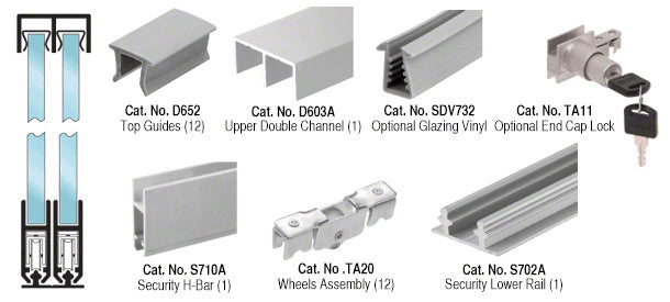 CRL Satin Anodized Security Anti-Lift Rolling Track Assembly - 144"