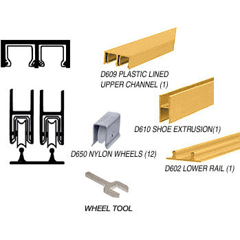 CRL Track Assembly D609 Upper and D602 Lower Track with Nylon Wheels