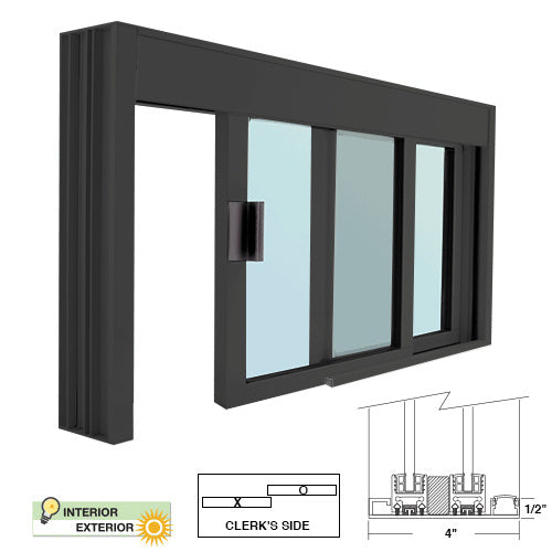 CRL Standard Size Manual DW Deluxe Service Window (Glazed or Unglazed) - Sill, Half-Track or Full-Track Option