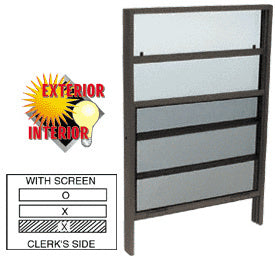 CRL Vertical Sliding Service Windows with Vinyl Glazing (Glass) and Sc