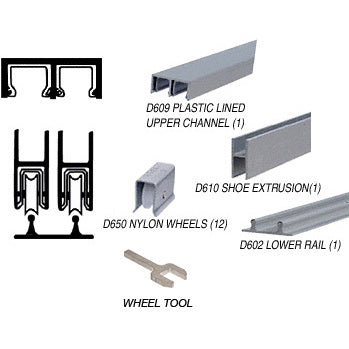 CRL Track Assembly D609 Upper and D602 Lower Track with Nylon Wheels