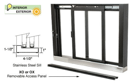 Self-Closing Deluxe Sliding Service Window - Sill, Half-Track or Full-Track Option (Custom Size)
