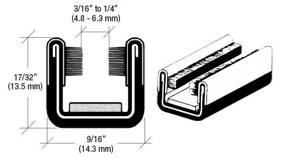 CRL 96" Flexible 9/16" x 17/32" Unbeaded Glass Run Channel for Jeep, Dodge and White Trucks