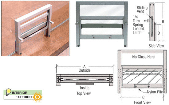 CRL Vertical Sliding Insert for Ticket Window with Glass - Choose Size