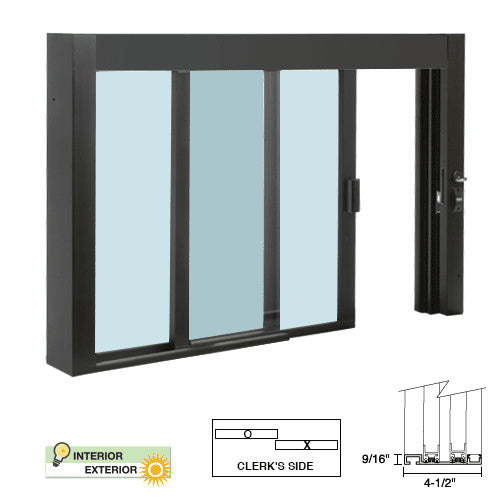 CRL Standard Size Self-Closing Deluxe Service Window (Glazed or Unglazed) - Sill, Half-Track or Full-Track Option