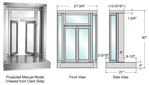 CRL Manual Projected Bi-Fold Service Window