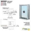 Custom Size - CRL Aluminum Ticket Window Exterior Glazed Exchange Window and Deal Tray