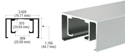 CRL Satin Anodized Overhead Track Extrusion