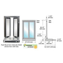 Custom Size - CRL Bi-Fold Service Window - Self Closing
