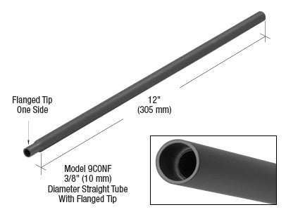 CRL Black Anodized Wire Conduit Extension Tube with Flanged Tip