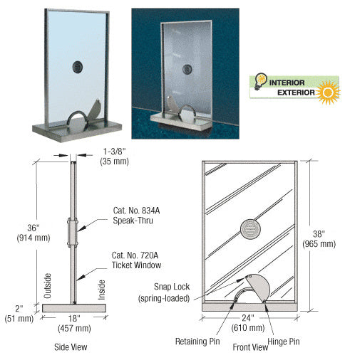 CRL Satin Anodized Ticket Window Unit