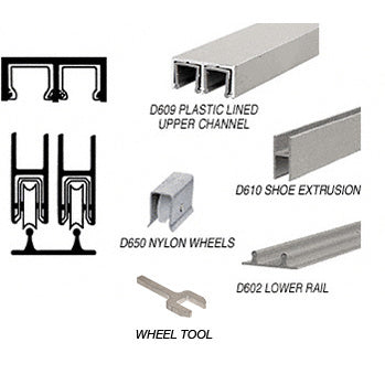 CRL Track Assembly D609 Upper and D602 Lower Track with Nylon Wheels