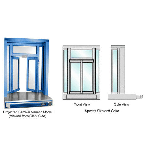 Custom Size - CRL Bi-Fold Service Window - Self Closing