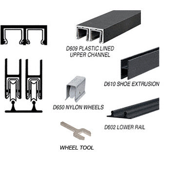 CRL Track Assembly D609 Upper and D602 Lower Track with Nylon Wheels