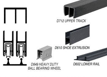 CRL Track Assembly with Plastic Upper and Aluminum Lower Track with Steel Wheels