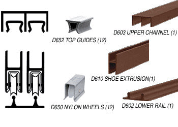 CRL Track Assembly D603 Upper and D602 Lower Track with Nylon Wheels