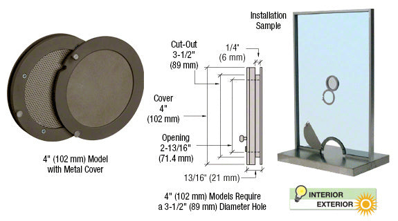 CRL Metal Cover Speak-Thru