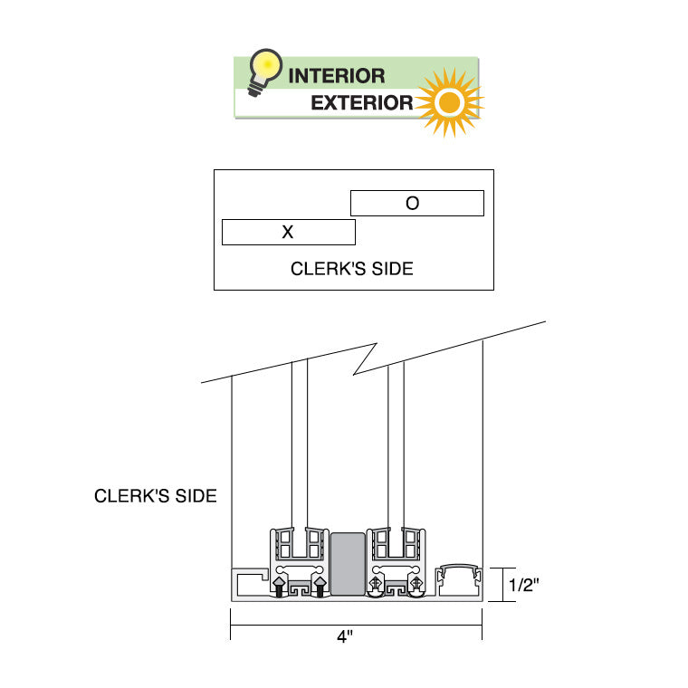 CRL Standard Size Manual DW Deluxe Service Window (Glazed or Unglazed) - Sill, Half-Track or Full-Track Option