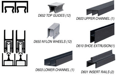 CRL Deluxe Track Assembly D603 Upper and D601 Rail with Wheels