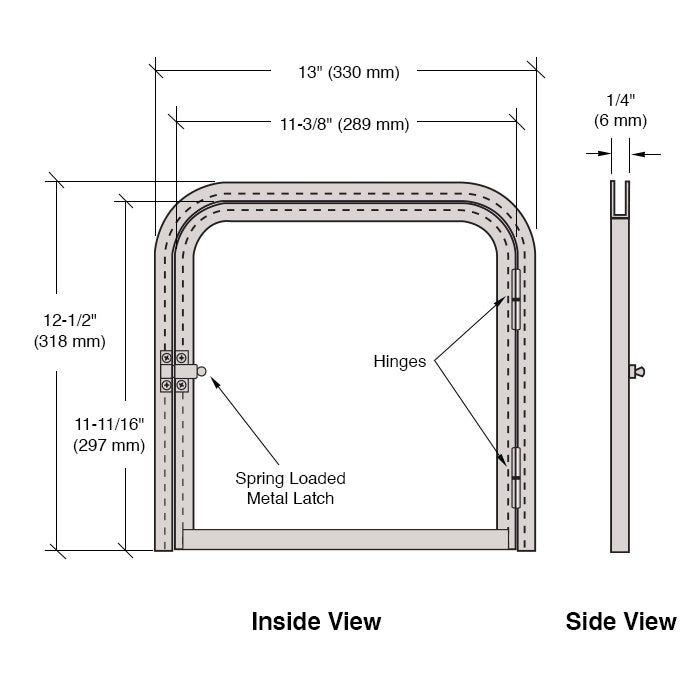 CRL 11-3/8" x 11-11/16" Package Slot with Hinged Clear View Door