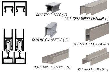 CRL Deluxe Track Assembly D613 Upper and D601 Rail with Wheels