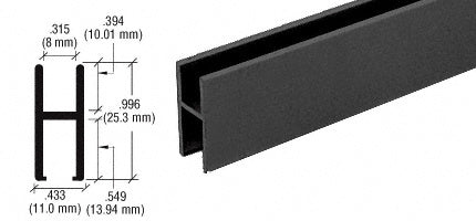 CRL Satin 'H' Bar for Use on All CRL Track Assemblies