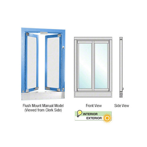 Custom Size - CRL Bi-Fold Service Window - Self Closing