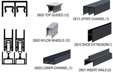 CRL Deluxe Track Assembly D613 Upper and D601 Rail with Wheels