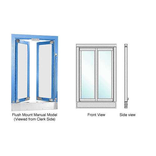 Custom Size - CRL Bi-Fold Service Window - Self Closing