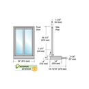 Custom Size - CRL Bi-Fold Service Window - Self Closing