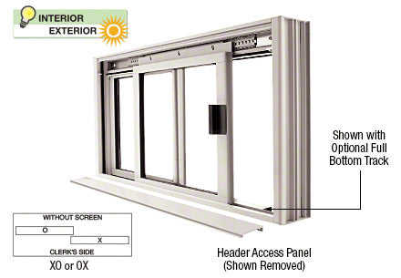 Custom Size -  CRL DW Series Manual Deluxe Sliding Service Window OX or XO