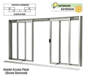 Custom Size -  CRL DW Series Four Panel Manual Deluxe Sliding Service Window OXXO