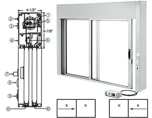 Lockable Sliding Service Window CRL Custom Size All Electric Fully Automatic Deluxe Sliding Service Wi