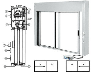 CRL Custom Size All Electric Fully Automatic Deluxe Sliding Service Window XO or OX