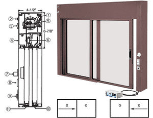 CRL Custom Size All Electric Fully Automatic Deluxe Sliding Service Window XO or OX