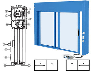 CRL Custom Size All Electric Fully Automatic Deluxe Sliding Service Window XO or OX