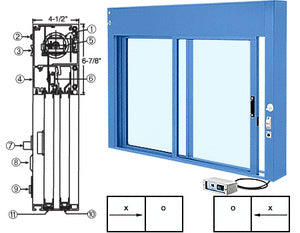 CRL Custom Size All Electric Fully Automatic Deluxe Sliding Service Window XO or OX