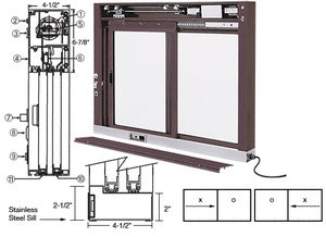 CRL Custom Size All Electric Fully Automatic Deluxe Sliding Service Window XO or OX