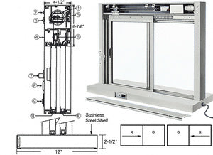 CRL Custom Size All Electric Fully Automatic Deluxe Sliding Service Window XO or OX