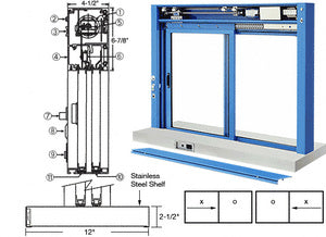 CRL Custom Size All Electric Fully Automatic Deluxe Sliding Service Window XO or OX