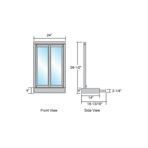 Custom Size - CRL Bi-Fold Service Window - Self Closing