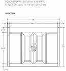 QuikServ Self-Closing Bi-Parting Window OXXO