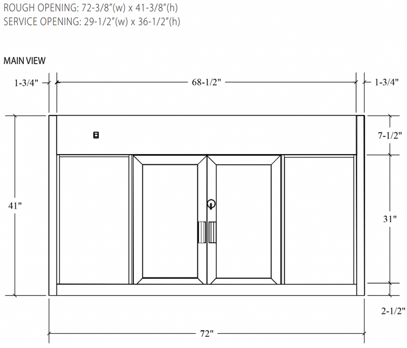 QuikServ Self-Closing Bi-Parting Window OXXO